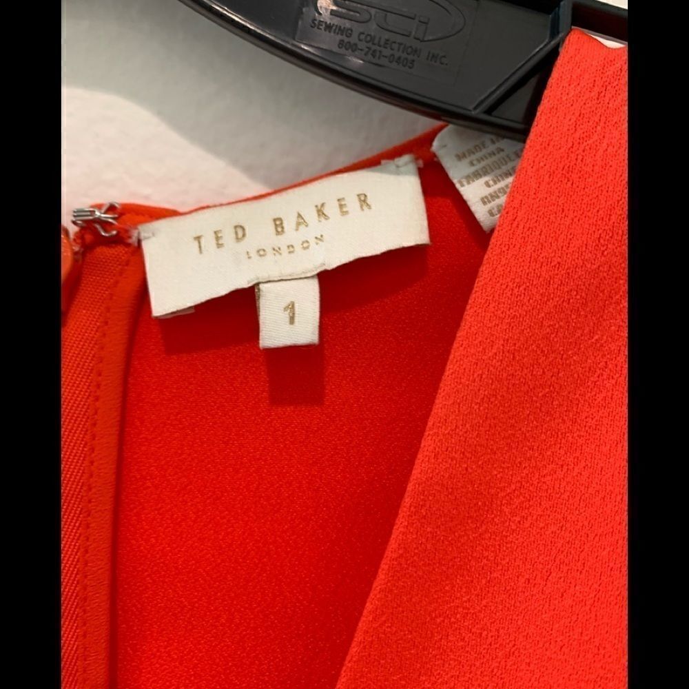 Ted Baker Dress Ellame Flutter Sleeve Twist Front Bodycon Pencil Size 1 - Picture 4 of 4